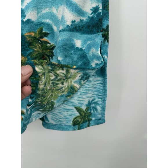 Hawaiian Ocean Vintage Tropical Print Mini Dress Strapless Summer Towel cloth - Picture 4 of 9